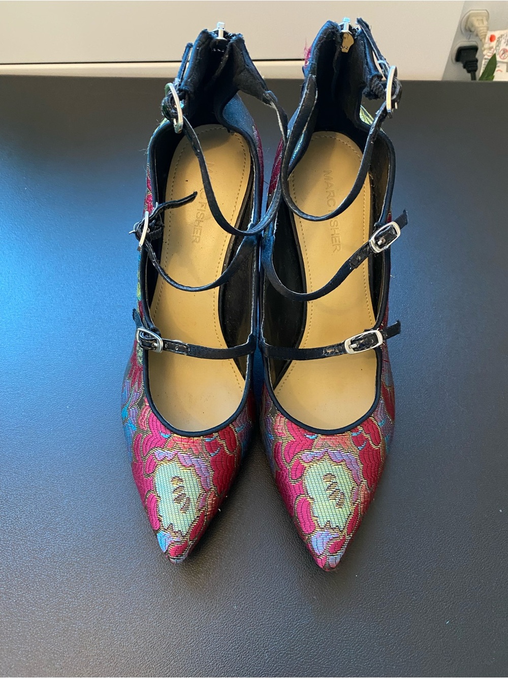 Marc Fisher Heels Women Size 8 M Joey Floral Stiletto 3" - Picture 4 of 8